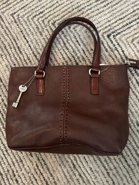 Fossil Leather Mini Brown Handbag Purse Y2K Vintage